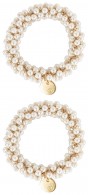 BR Haarelastiek Beads White Pearl