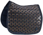 Eskadron Saddle Pad Platinum Glossy Chain Crystal Atlantic Blue