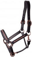 Harry's Horse Halster Leder Metallic Black/Rosegold