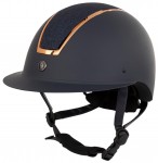 BR Riding Helmet Omega Painted Glitter Navy/Rose